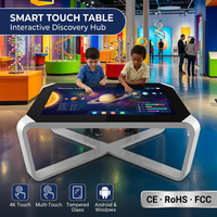 Mesa de Centro Interactiva Digital con Pantalla Táctil LCD Inteligente 4K HD para Juegos, con Sistema Android/Windows para Fines Educativos