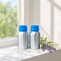 Flacon en aluminium poli de 100 ml, bleu ciel, avec bouchon de sécurité, diamètre 50 mm, pour huiles essentielles parfumées