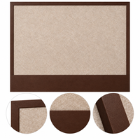 Tableau d'affichage mural en feutre avec cadre imitation bois, panneau inférieur large beige pour bureau, école et maison