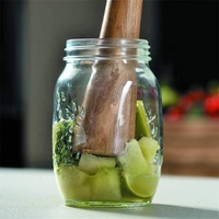 Moulin à cocktail classique en bois, broyeur à glace durable, élégant moulin à mojito en bois, outil de bar pour l'ail, l'avocat et les herbes