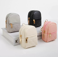 Mini sacs à dos porte-clés pour enfants en polyester à 2 fermetures éclair, modèles économiques, pour jouets et trousses à rouge à lèvres matelassées