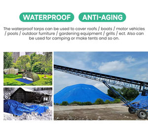 Bâche en plastique robuste, imperméable, en <span class=keywords><strong>polyéthylène</strong></span> PE, bleu, gris, orange, pour camion à plateau, couverture de bois d'œuvre en acier, multi-usages - Product Image 2