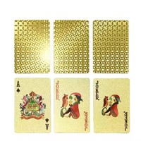 Cartes à jouer Joker personnalisées en feuille d'or double face, écologiques, 54 pièces, en plastique durable pour le divertissement familial
