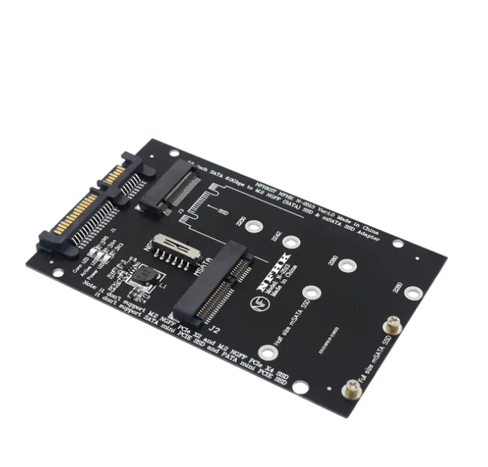 M.2 NGFF Msata SSD To SATA 3.0 2.5 Adapter M2 PCI SSD Converter Riser Card PC Laptop Add On Card up to 6Gps