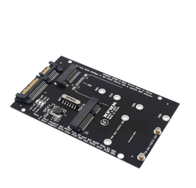 M.2 NGFF Msata SSD To SATA 3.0 2.5 Adapter M2 PCI SSD Converter Riser Card  PC Laptop Add On Card up to 6Gps