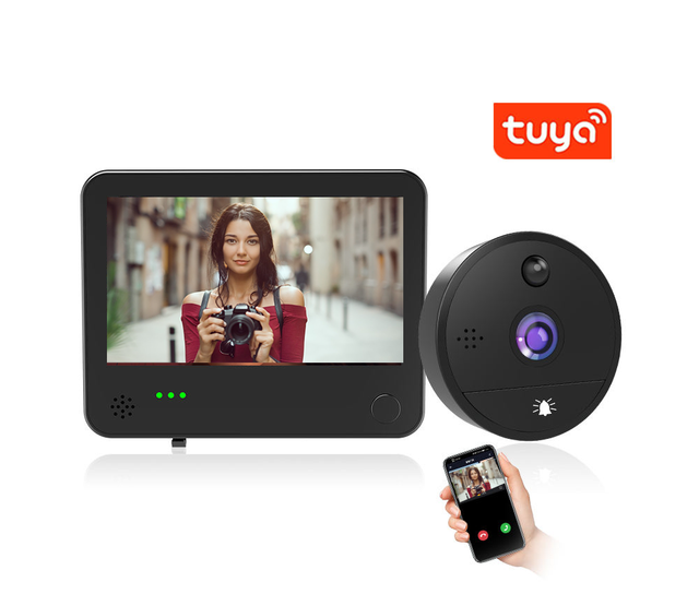 WiFi Tuya Smart 2MP Cat-eye Peephole Digital Door  Camera 165 Angle Doorbell Camera Viewer 4.3Inch LCD Monitor