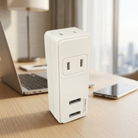 Adaptateur de voyage standard japonais PSE avec une prise 2 broches vers une double prise et 2 ports USB