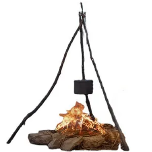 Outdoor Products Barbecue Camping Kit Stainless Steel Hanger Picnic Fire Holder Stainless Steel Portable Foldable Tripod