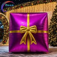 Boîte cadeau gonflable violette pour fête d'anniversaire, événement commercial, accessoire photo, décoration et présentation