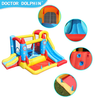Château gonflable Doctor Dolphin Special Birthday Party Rocket Pool pour 4 personnes, tissu Oxford 420D+840D