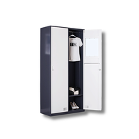 Armoire contemporaine robuste en acier réglable avec serrure à clé sécurisée, rangement mobile pour chambre, salle de sport, cuisine, bureau à domicile, salon