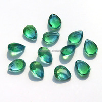 Perles en verre facettées en forme de poire, tourmaline bicolore dégradée, pierres précieuses en vrac pour la fabrication de bijoux DIY, faible MOQ, vente en gros