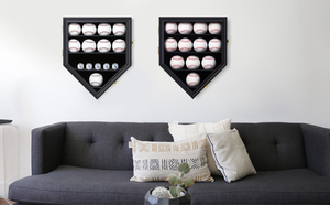 Noir 12 Baseball Vitrine Bois Verrouillable Porte En Verre Autographe Boules Collection Shadow Box Armoire Murale Cadre Photo Classique - Product Image 5