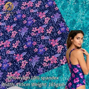 Hoogwaardig op maat geprint tricot gebreid textiel voor zwemkleding 165gsm nylon-spandex 4-weg stretch zacht comfortabel - Product Image 2