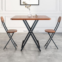 Table et chaise pliantes carrées de style minimaliste scandinave pour café, restaurant, bistrot, extérieur, portable, petite table de stand