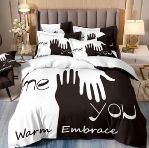 शादी के बेड ने मजेदार प्रिंटिंग बिस्तर सेट किया सॉफ्ट पॉलिएस्टर डवेट कवर सेट-3 पीसी - Product Image 5