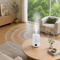 Humidificateur d'air portable de bureau à brume froide avec grand réservoir d'eau, fonction minuterie et arrêt automatique pour la maison et le bureau