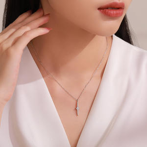 OAHLAN Atacado Luxo Lady S925 Sterling <span class=keywords><strong>Silver</strong></span> Sparkling Zircon Colar Brincos <span class=keywords><strong>Set</strong></span> para Mulheres Fine <span class=keywords><strong>Jewelry</strong></span> <span class=keywords><strong>Set</strong></span> - Product Image 6