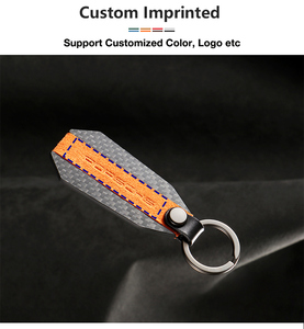 Fibre de carbone en gros avec Alcantara Suede porte-clés de voiture porte-clés porte-clés avec boîte-cadeau ensemble d'emballage - Product Image 5