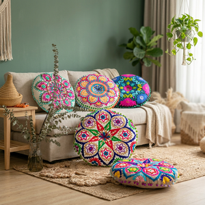 Meilleures ventes de coussins de sol pour la maison brodés ronds personnalisés avec techniques non tissées pour les hôpitaux et les hôtels - Product Image 3