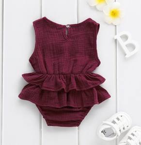 Petti - Pelele de Algodón Orgánico 100% Muselina con Volantes para Bebé Recién Nacida, Venta al por Mayor, Body sin Mangas de Verano para Bebés, Ropa de Bebé - Product Image 5