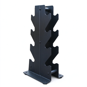 Support de rangement pour haltères en acier au carbone noir à 3 niveaux, stable, organisateur de salle de sport - Product Image 1