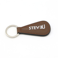 Individueller Seidendruck Logo Braun Schwarz Kleiner Schlüsselanhänger für Werbegeschenk Souvenir