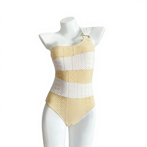 <span class=keywords><strong>Maillot</strong></span> <span class=keywords><strong>de</strong></span> <span class=keywords><strong>bain</strong></span> une pièce rétro à œillets, asymétrique, couleur unie, séchage rapide et antibactérien, en polyester/nylon - Product Image 1
