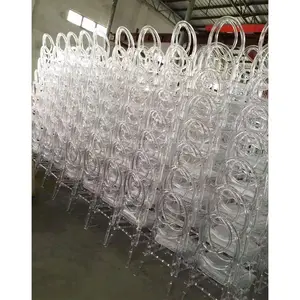 Atacado Tiffany Cristal Cadeiras De Casamento Plástico Empilhável Banquete Evento Phoenix Napoleon Limpar Chiavari Cadeiras