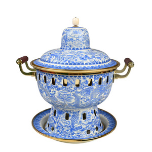 หม้อไฟฟ้าเคลือบอีนาเมลขนาดเล็กสำหรับ 1 คน ใช้เชื้อเพลิงแอลกอฮอล์ ความจุ 2.1 ลิตร 4 ลิตร เป็นมิตรกับสิ่งแวดล้อม ทำจากทองแดง สำหรับใช้ส่วนตัว - Product Image 5