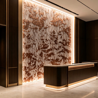Panneau décoratif translucide en résine PETG sur mesure avec fil métallique en bronze intégré pour cloisons et plafonds