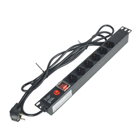 PDU intelligent vertical universel 1U 19 pouces, multiprise 16A Europe Allemagne 6/8/12 voies avec protection contre les surtensions