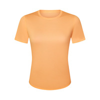 Top Deportivo de Yoga para Mujer, de Secado Rápido, Transpirable, Manga Corta, Corte Ajustado, para Tenis, Running, Gimnasio, Venta al Por Mayor, OEM