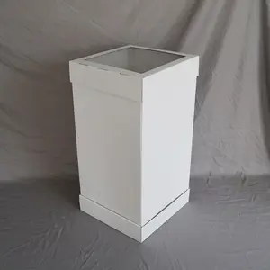 faltbare weiße 12-zoll-tortenboxen mit durchsichtigem fenster gebäckboxen und bäckerei-boxen mit fenster