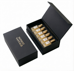 <b>Empty</b> Custom Luxury Black Square Rigid Perfume Bottle Cosmetic Makeup Paper <b>Gift</b> <b>Boxes</b> <b>For</b> Packaging With Logo - Product Image 1