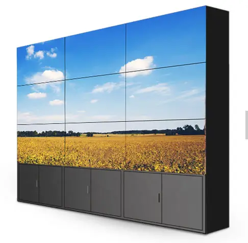 Çoklu reklam 4k led TV duvar TV ekran, 3x3 çoklu ekran 3.5mm LCD TV duvar
