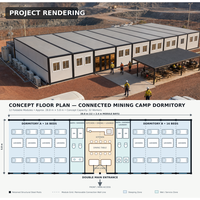 Structure en acier industrielle durable, maison préfabriquée à conception pliable, résistante aux intempéries, livraison en gros pour dortoirs de camp minier