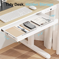 Bureau Debout Convertibl de 63 Pouces, Moderne pour Bureau à Domicile, Conception Ergonomique, Plateau de Clavier en Bois, Hauteur Réglable, Table Assis-Debout 2