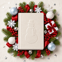 Carnet personnalisé A5 en lin brillant avec logo en relief, reliure cousue, 80 feuilles, cadeau d'entreprise pour Noël