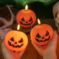 Décoration d'Halloween Bougie LED à piles en plastique Nouveau cadeau de Noël Petite Lanterne Citrouille Festival Atmosphère