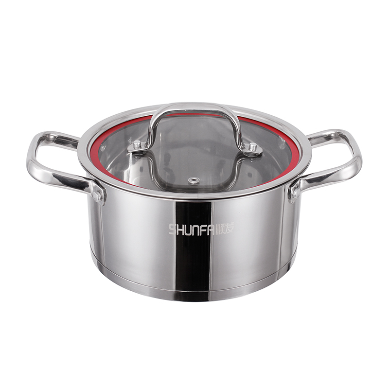 SHUNFA Modern Kitchenware 4pcs Cooking Pots and Pans Cookware Set 304 Stainless Steel Pot with Glass Metal Surface Cover Lid · image 2