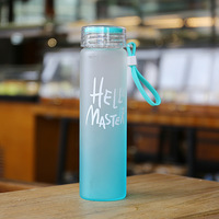 Bouteille d'eau en verre dépoli Borosilicate incassable écologique, bouteille d'eau de motivation de 450ml