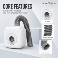 Ventilateur d'extraction pour litière de chat pour la maison, vente en gros, importateurs, distributeurs et fournitures de ventilation pour animaux de compagnie PawGlobe
