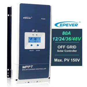 EPEVER高品质80A 48V MPPT太阳能充电控制器，适用于铅酸电池太阳能系统家用