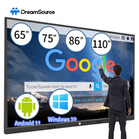 Écran interactif intelligent Android de haute qualité de 55, 65, 75, 85, 110 pouces, type tableau blanc interactif LCD Android pour usage scolaire