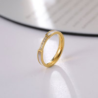 Bague élégante en zircon incrusté de coquillages, plaquée or, micro-pavée, pour femmes, bijoux japonais et coréens élégants, vente en gros
