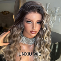 Peluca de Cabello Humano con Frente de Encaje HD 13x6, Color Rubio Ceniza, Ondulado, para Mujeres Blancas, Pre-Desplumada, Línea de Cabello Natural, Sin Pegamento