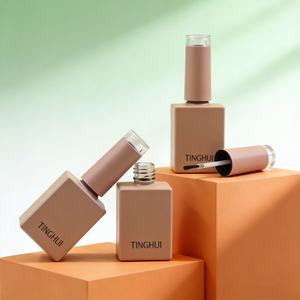 Botella de Esmalte de Uñas Cuadrada Color Macaron de 10 ml con Logotipo Personalizado, Botella de Vidrio para Esmalte de Gel - Product Image 1