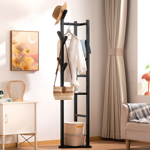 Multifunctional coat <b>rack</b>, floor-standing <b>clothes</b> <b>rack</b>, household standing <b>clothes</b> <b>rack</b>, bedroom floor stand, simple and - Product Image 1