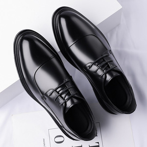 รองเท้าหนังผู้ชายแบบทางการสีดำผูกเชือกสำหรับใส่ทำงานในออฟฟิศ - Product Image 4